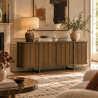 Lisbon Textured Caramel Oak Sideboard by Berkeley Designs