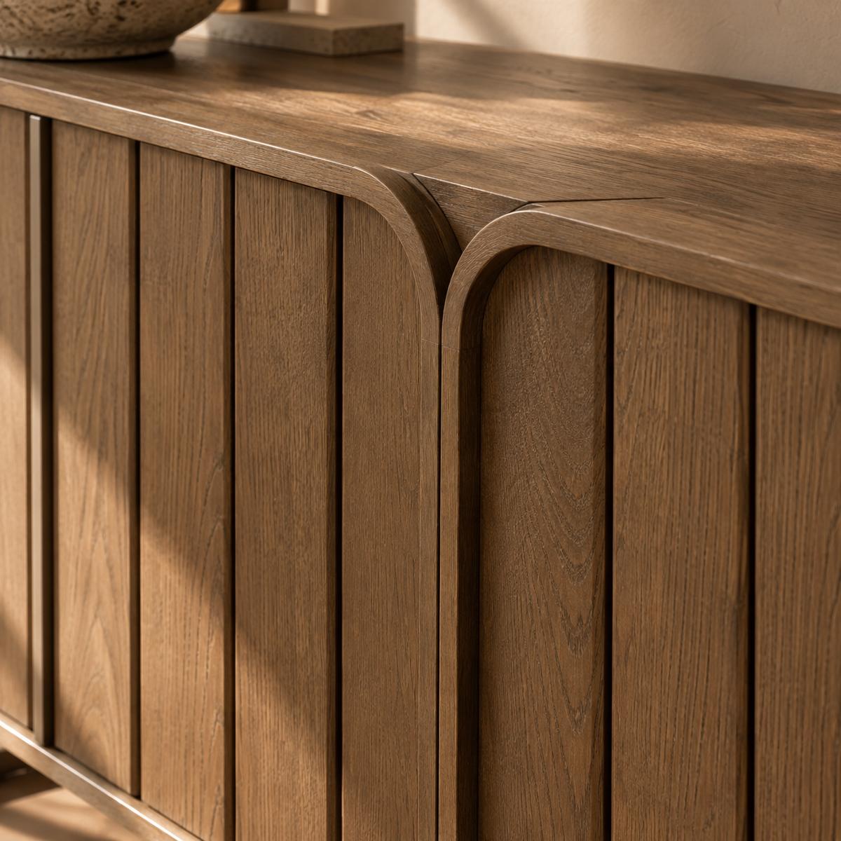 Lisbon Textured Caramel Oak Sideboard by Berkeley Designs