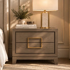 Lucca Grey Oak Veneer Bedside Table Berkeley Designs