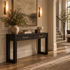 Lucca Brown & Brass Console Table by Berkeley Designs