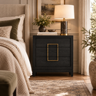 Lucca Brown & Brushed Brass 3 Drawer Chest by Berkeley Designs