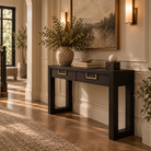 Lucca Brown & Brass Console Table by Berkeley Designs