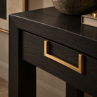 Lucca Brown & Brass Console Table by Berkeley Designs