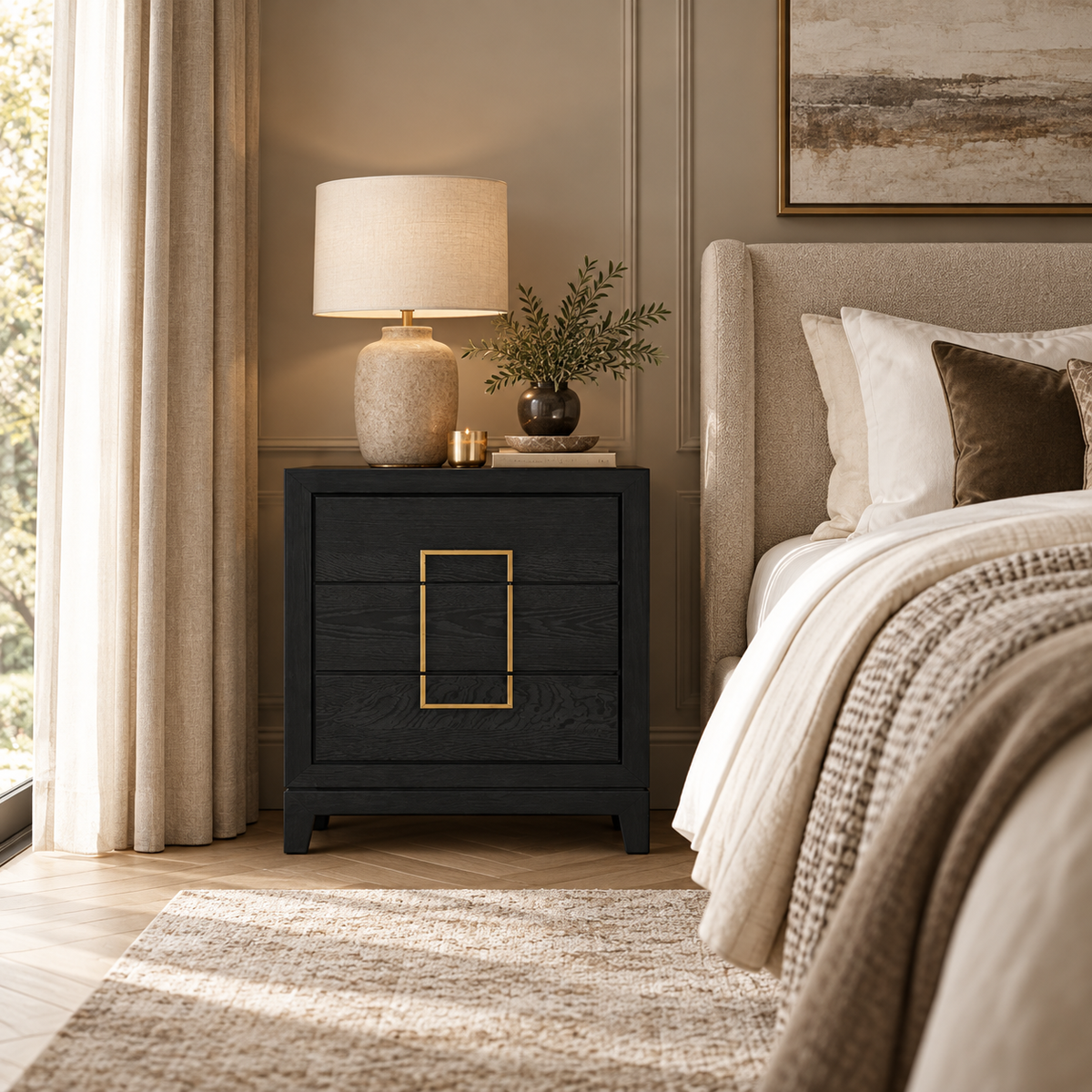 Lucca Dark Brown 3 Drawer Chest Berkeley Designs