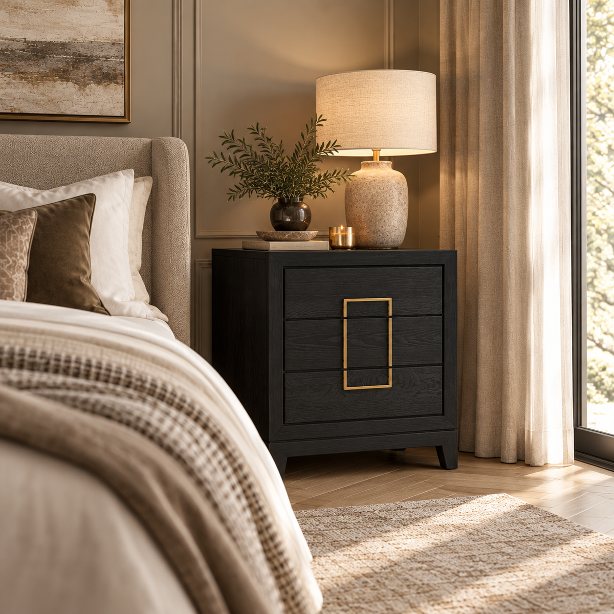 Lucca Dark Brown 3 Drawer Chest Berkeley Designs