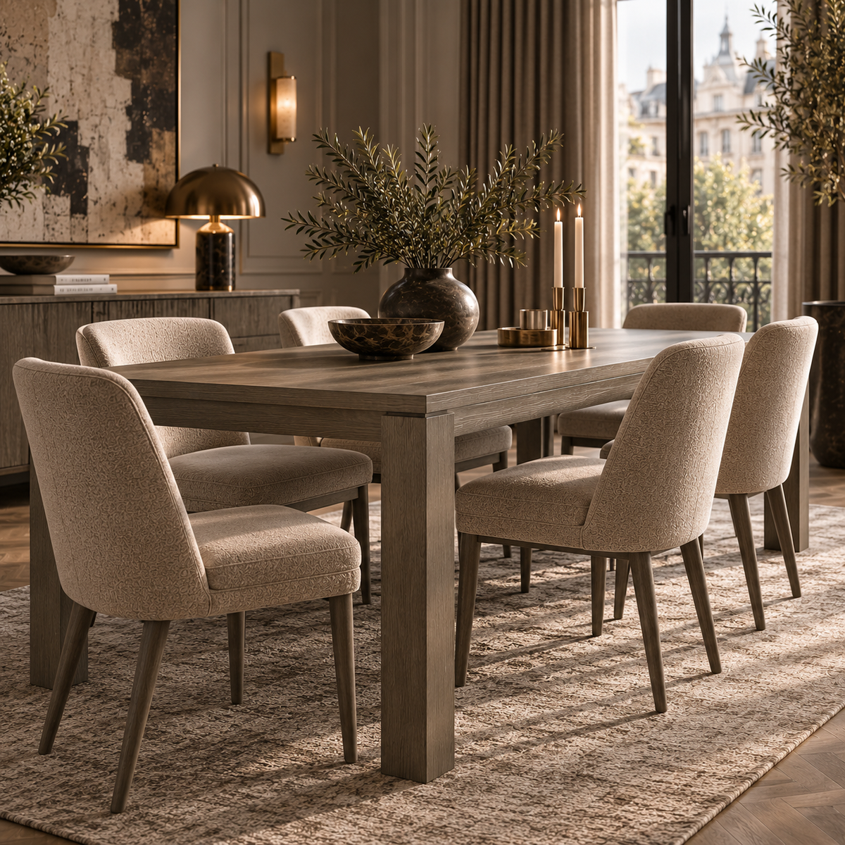 Lucca Grey Oak 8 Seater Dining Table by Berkeley Designs