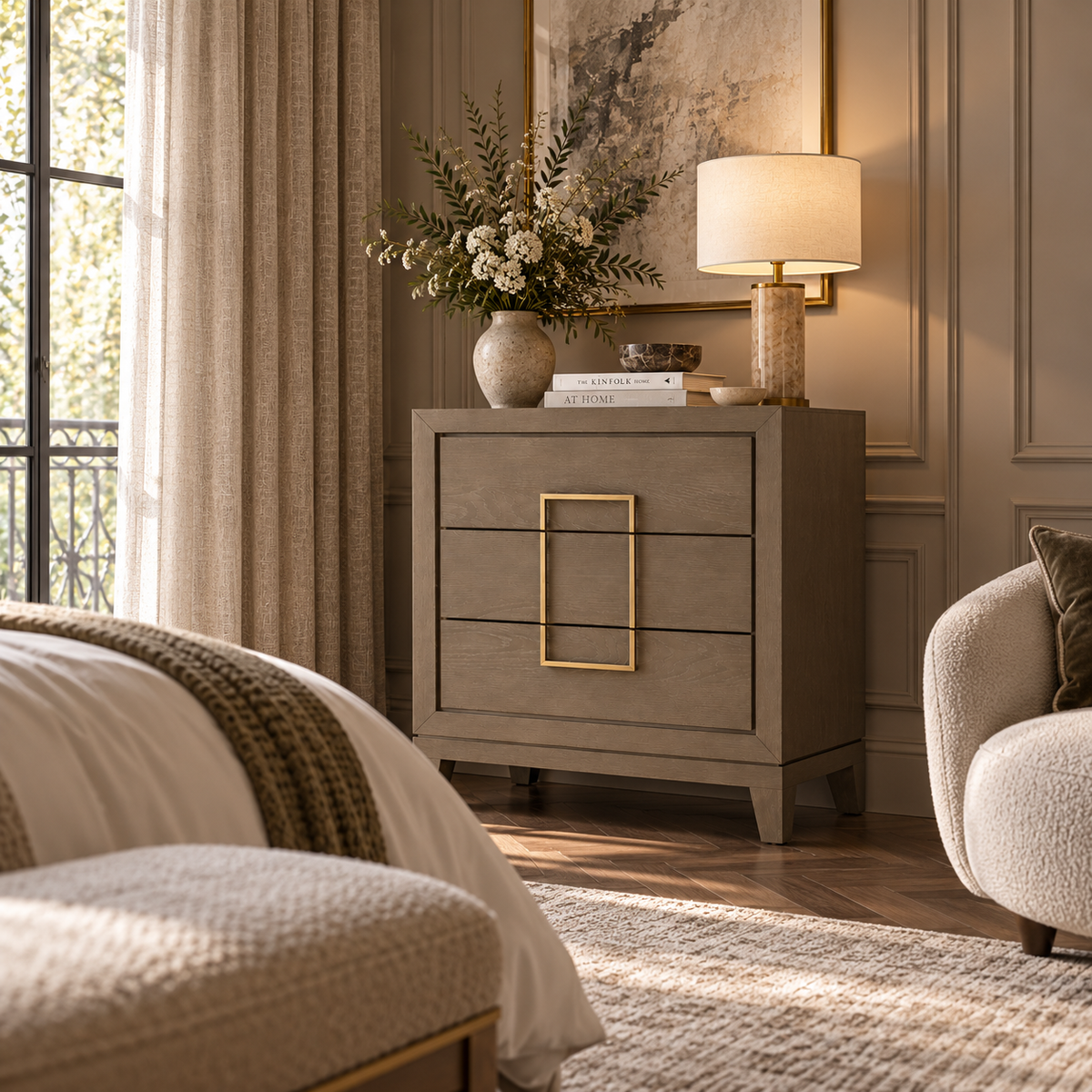 Lucca Grey Oak 3 Drawer Chest by Berkeley Designs