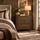 Lucca Walnut & Brushed Brass 3 Drawer Chest by Berkeley Designs