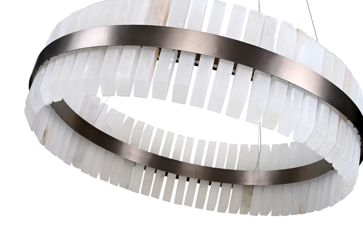 Lunara Bronze & Alabaster Pendant 80cm by Decorum Collection