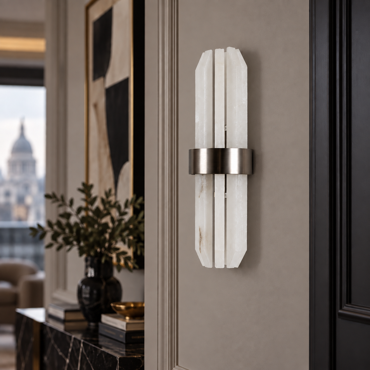 Lunara Bronze & Alabaster Wall Light Decorum Collection