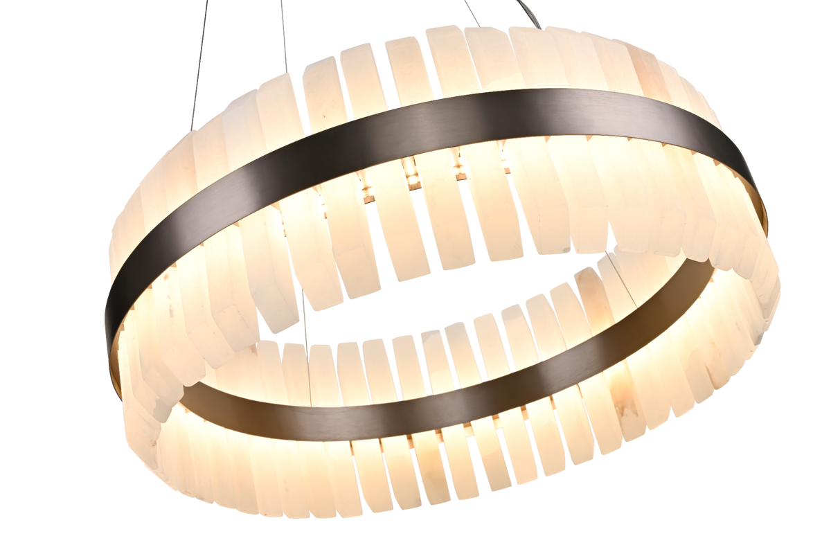 Lunara Bronze & Alabaster Pendant 65cm by Decorum Collection