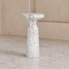 Akali Side Table Large - Carrara White Marble Effect Liang & Eimil