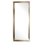 Duras Brushed Brass Rectangle Stepped Wall Mirror by RV Astley