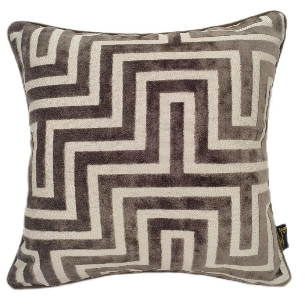 Amazing Chocolate Maze Cut Velvet Cushion Paul Moneypenny