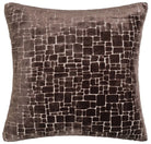 Bergen Cut Velvet Abstract Squares Cushion - Chocolate Malini