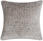 Bergen Cut Velvet Abstract Squares Cushion - Taupe Malini