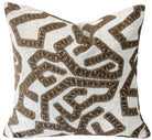Havana Brown & Natural Abstract Jacquard Cushion 50 cm Malini