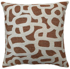 Scribble Jacquard Patterned Cushion 50x50cm - Rust Malini