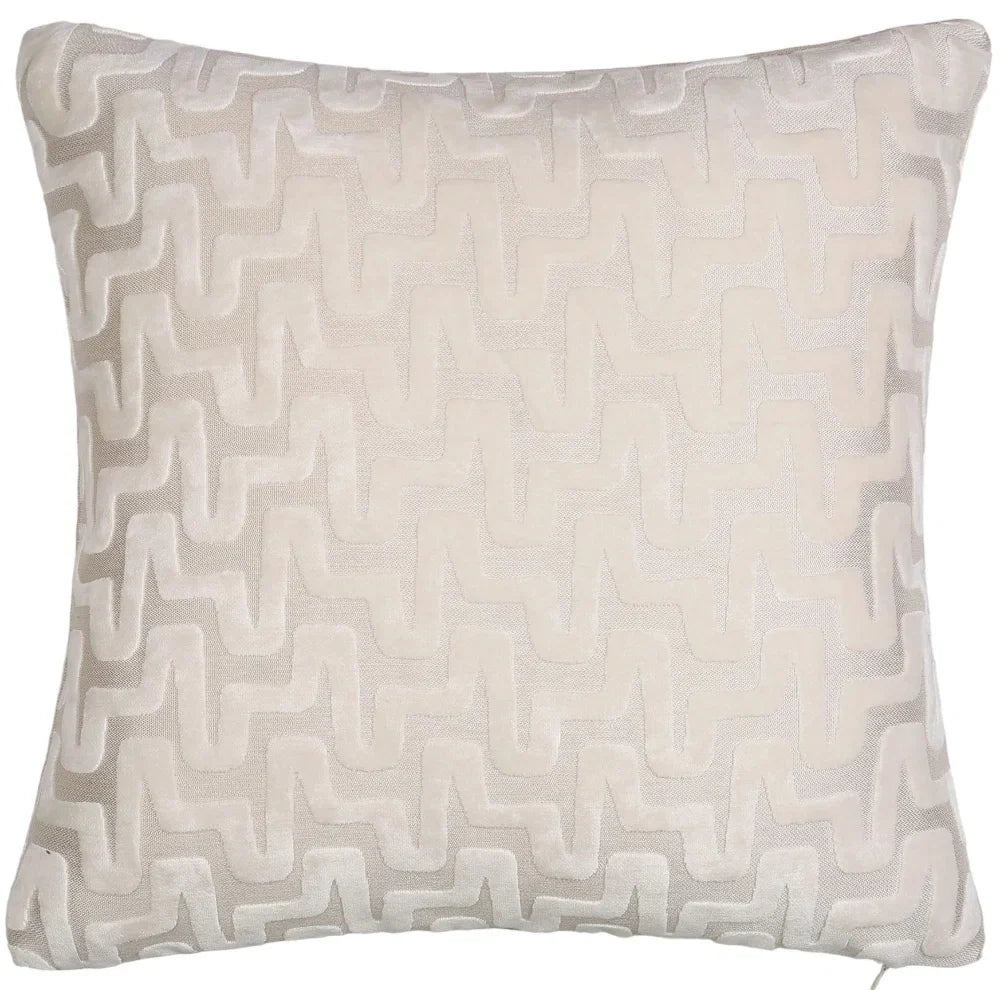 Summit Ivory Cut Velvet Cushion Malini