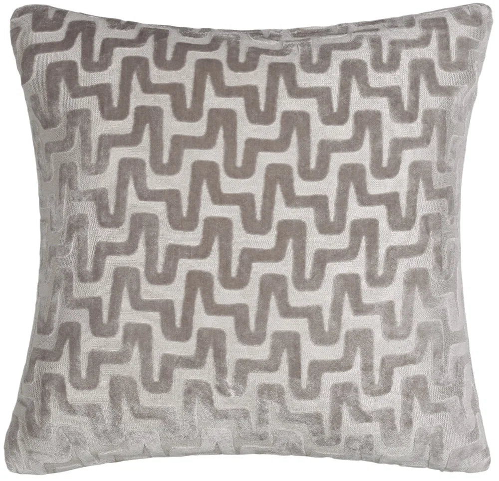 Summit Taupe Cut Velvet Cushion Malini