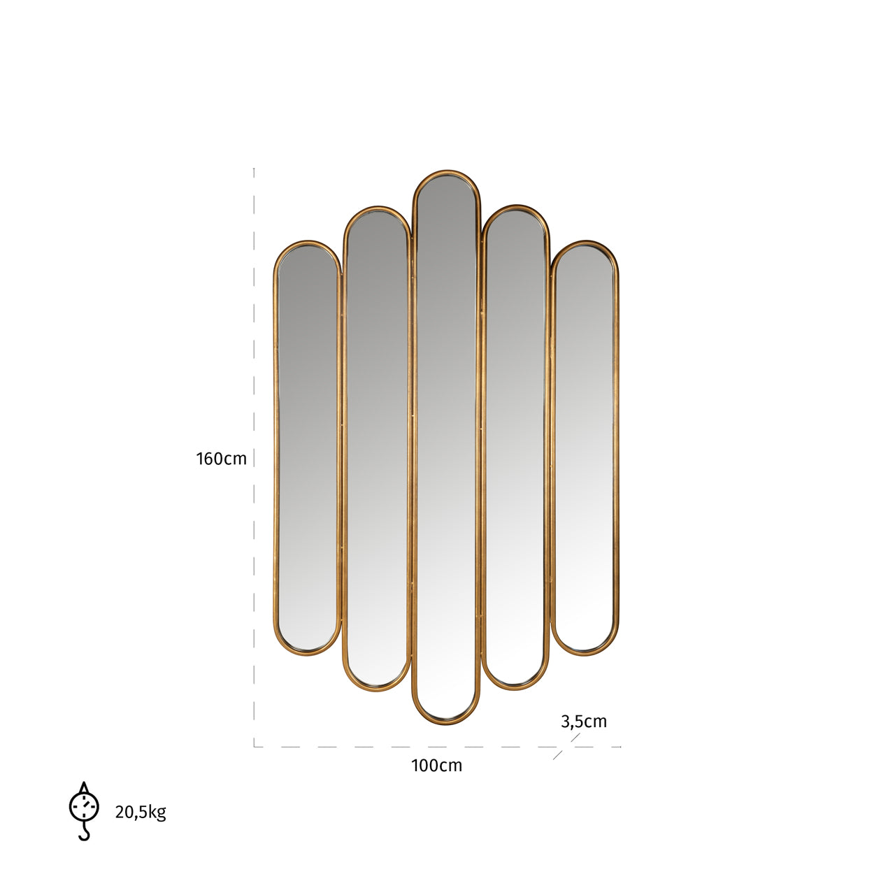 Chelsey Gold Wall Mirror by Richmond Interiors