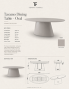 Tavamo Matte Beige Oval Dining Table Tommy Franks