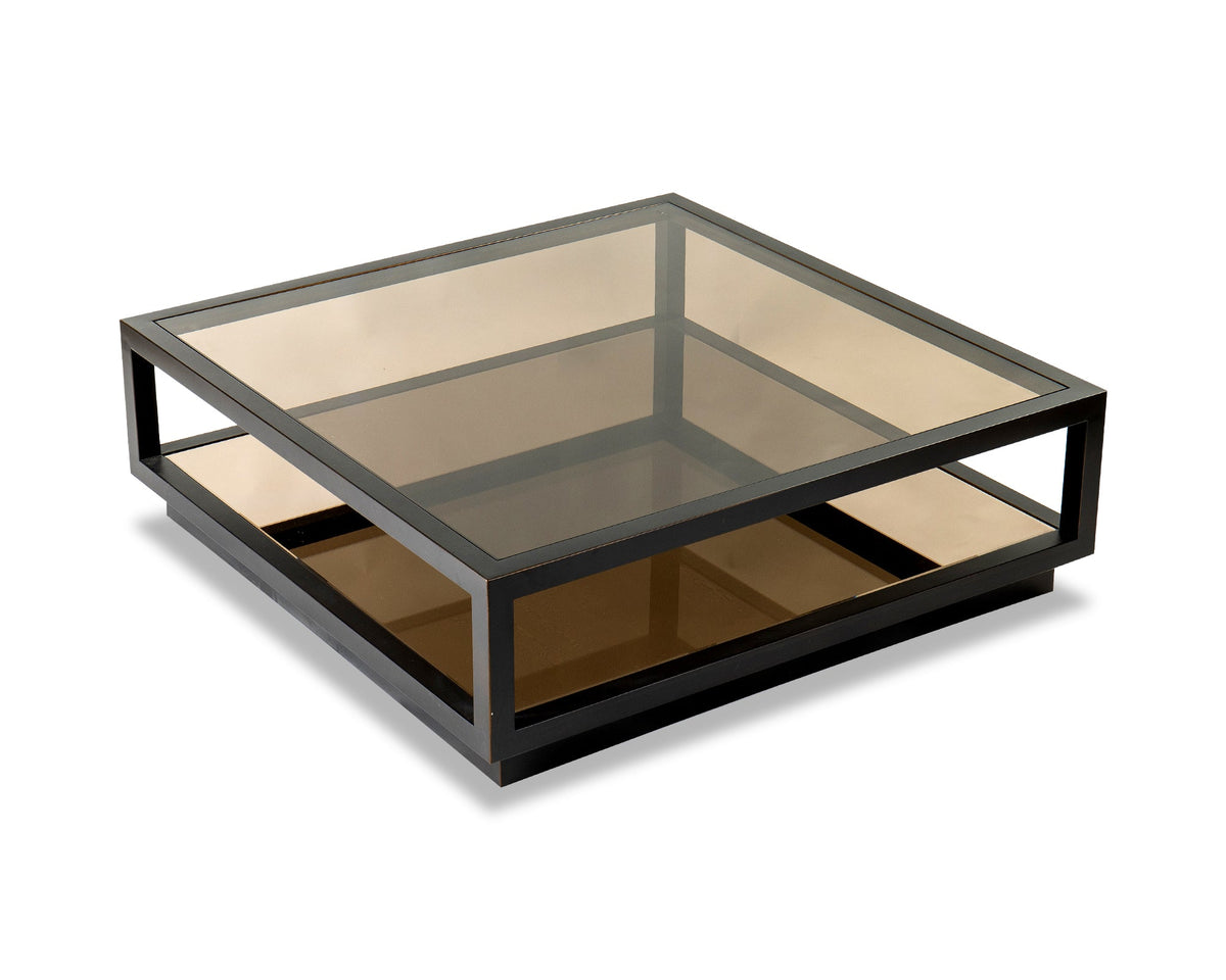 Mali Coffee Table - Antique Bronze and Tinted Glass