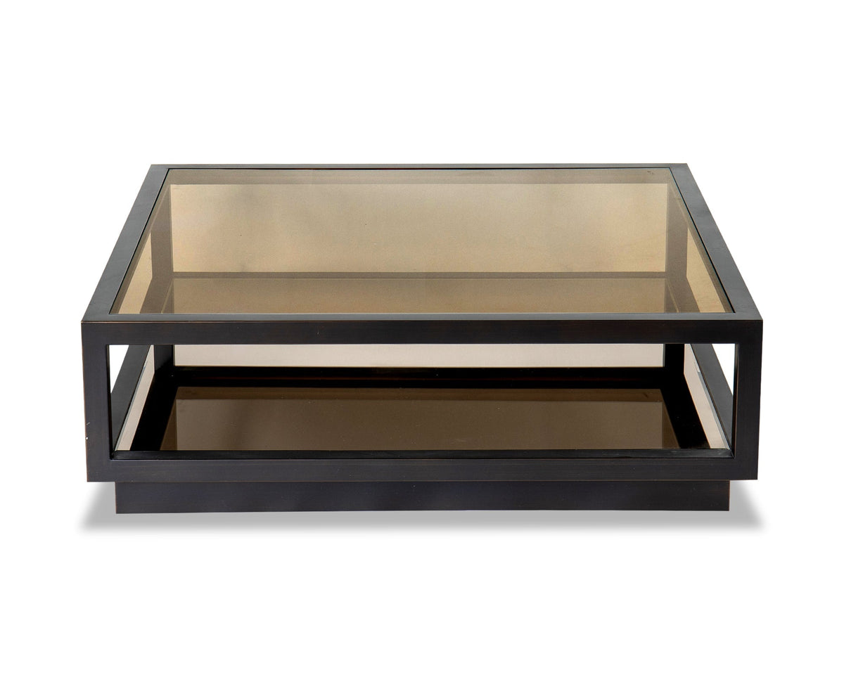 Mali Coffee Table - Antique Bronze and Tinted Glass