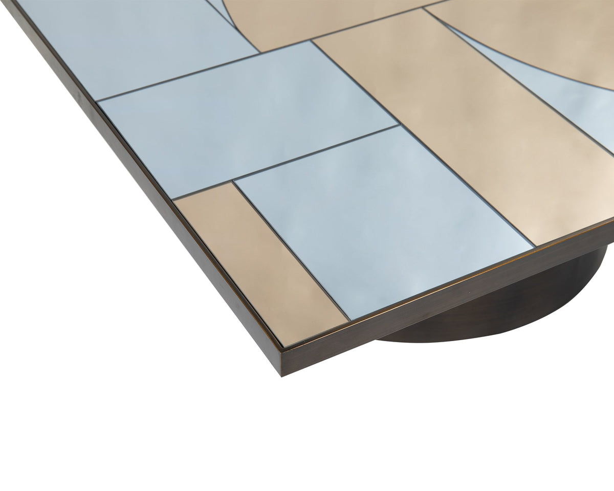 Cubist Coffee Table - Antique Bronze Bronze Mirror & Grey Liang & Eimil