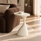 Macau Matt Cream Side Table - Large Light & Living