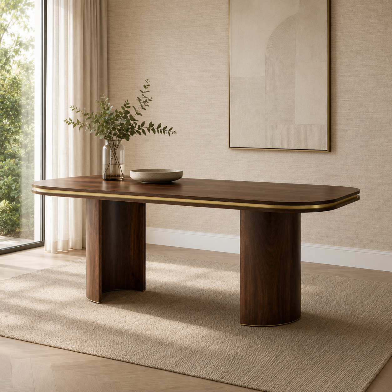 Malibu Walnut Wood Dining Table by Berkeley Designs