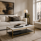 Max Painted Brass & White Marble Coffee Table Liang & Eimil
