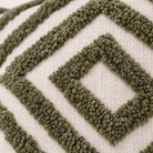 Mesa Olive Cotton Tufted Geometric Cushion 43x43cm (Feather Filled) Malini
