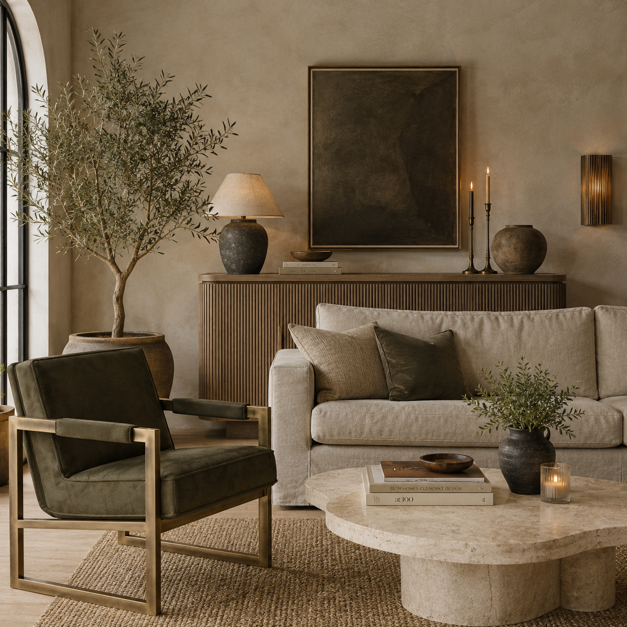Mickleton Occasional Chair - Olive by D.I. Designs