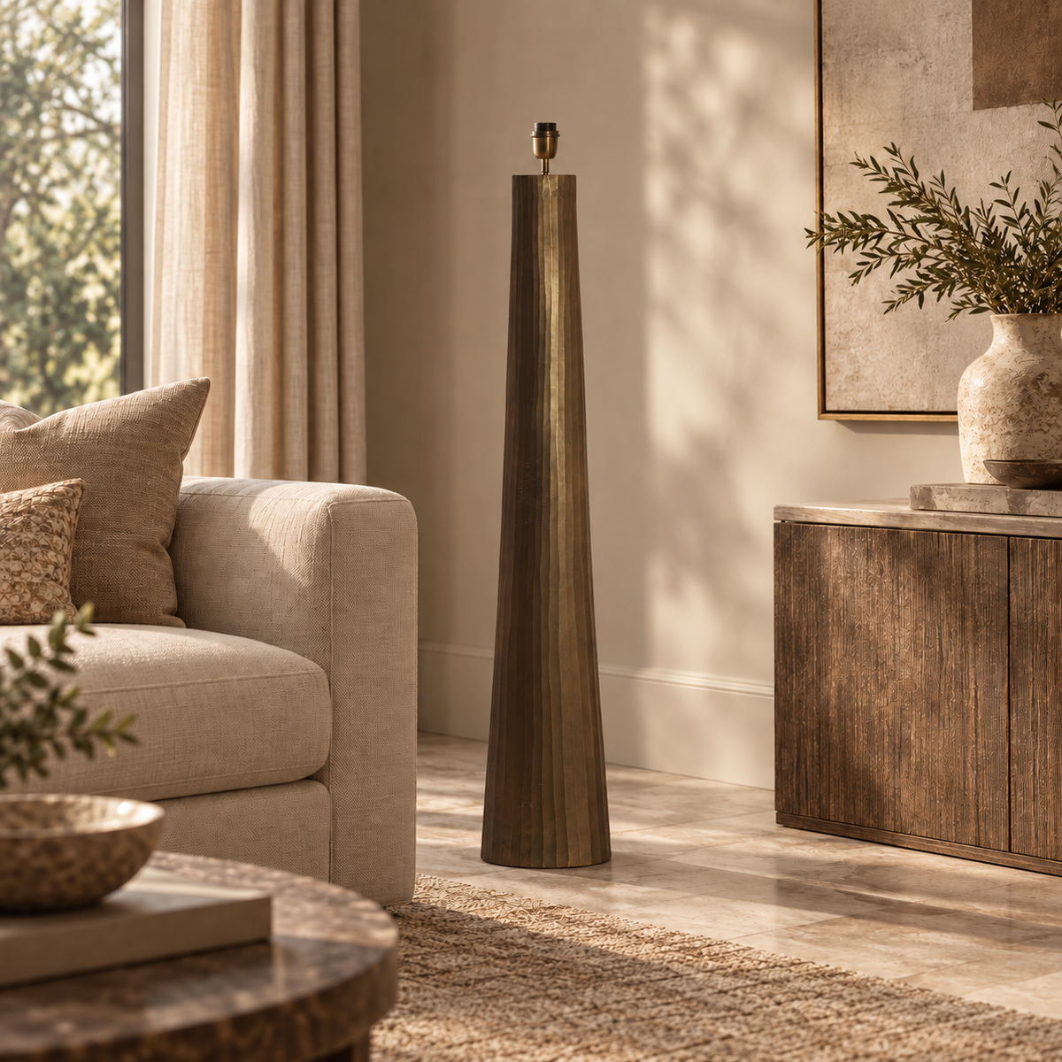 Mijas Dark Brown Bronze Large Floor Lamp Light & Living