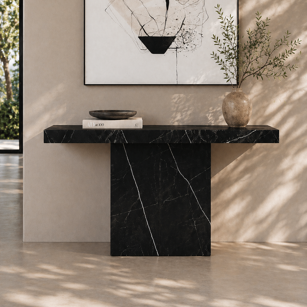 Noche Marble Console Table by Tommy Franks