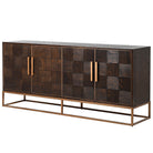 District Sideboard Parquet Oak Wood & Iron Frame 4 Door by Kensington