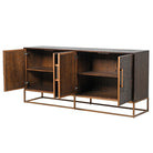 District Sideboard Parquet Oak Wood & Iron Frame 4 Door by Kensington