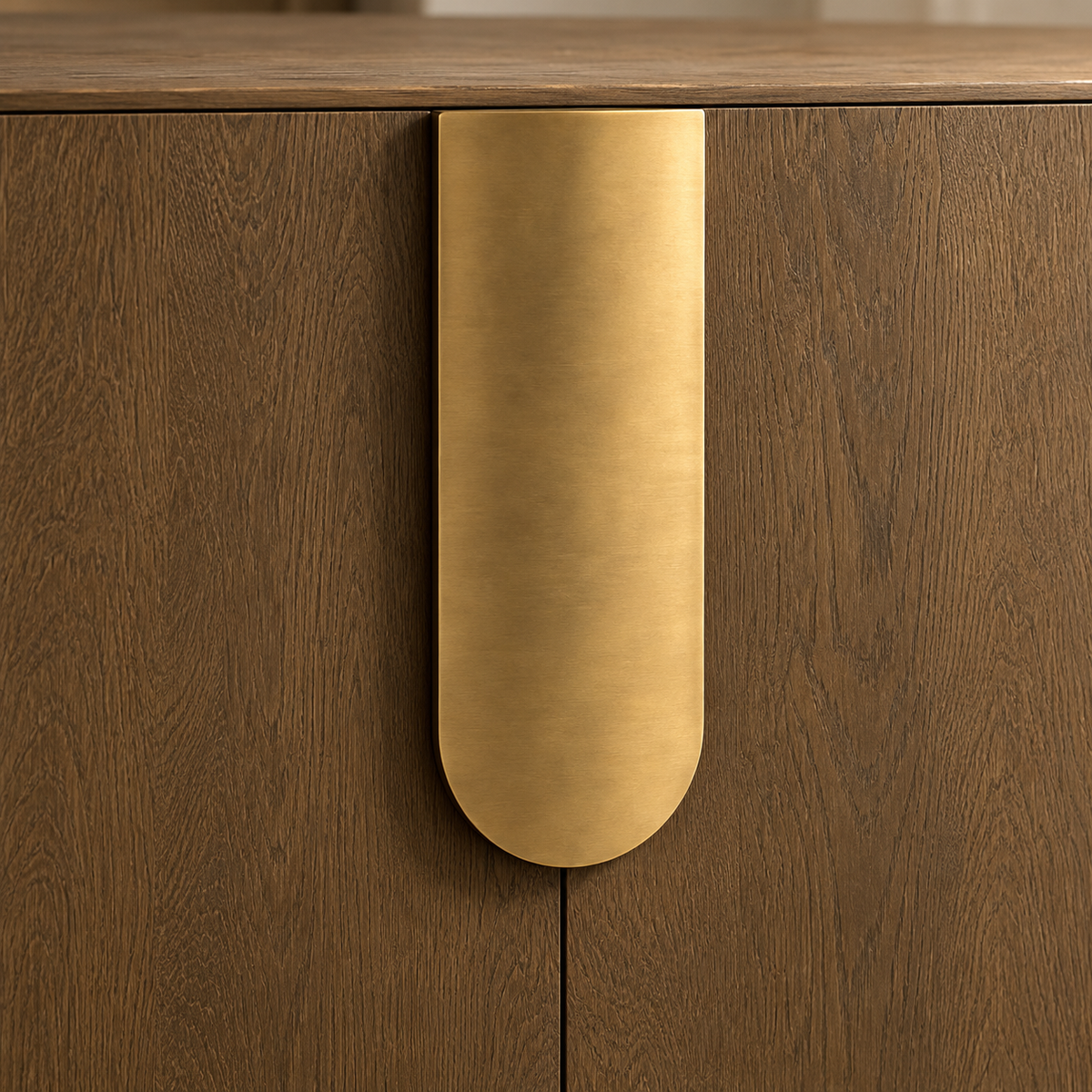 Napa Sideboard in Textured Carmel Oak Wood with Bronze Handles - 2 Door Berkeley Designs