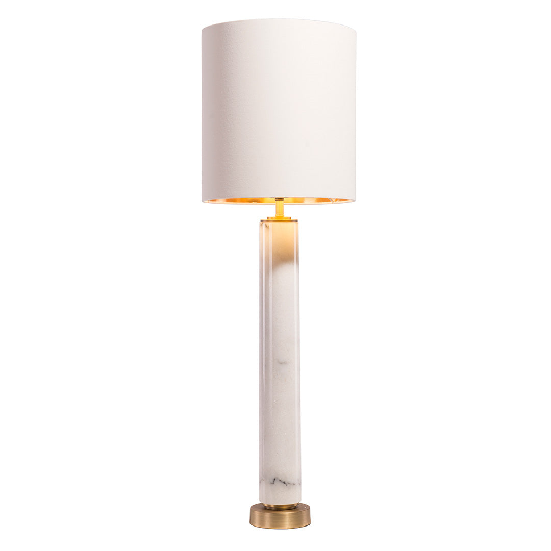 Darick White Marble & Antique Brass Finish Lamp by RV Astley
