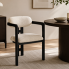 Neo Matt Black Oak & Boucle Sand Fabric Chair Liang & Eimil