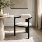 Neo Matt Black Oak & Boucle Sand Fabric Chair Liang & Eimil