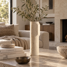 Oakley Beige Marble Large Vase by Liang & Eimil