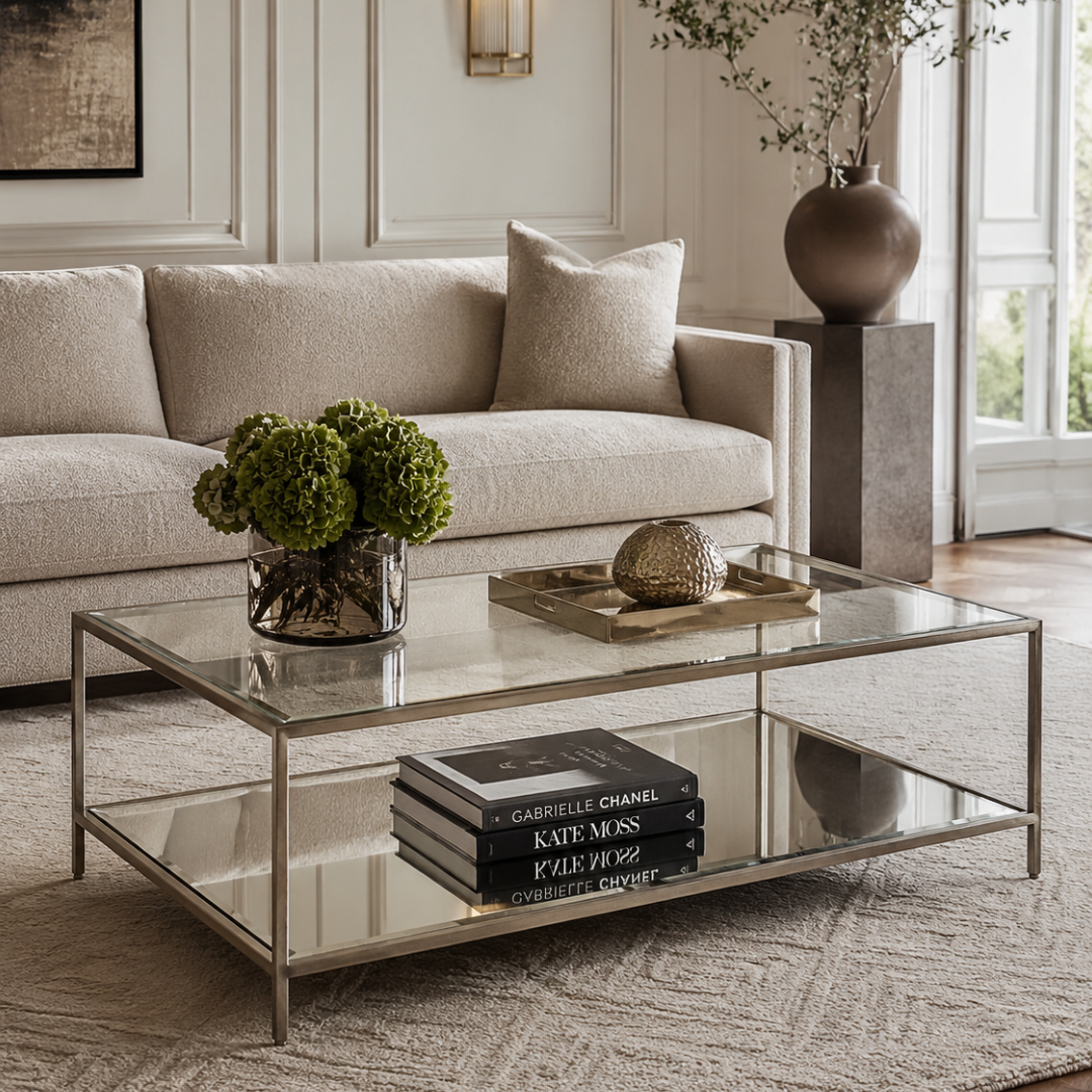 Oliver Antique Silver & Glass Coffee Table Liang & Eimil