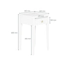 Radford 1 Drawer Bedside Table - White by D.I. Designs