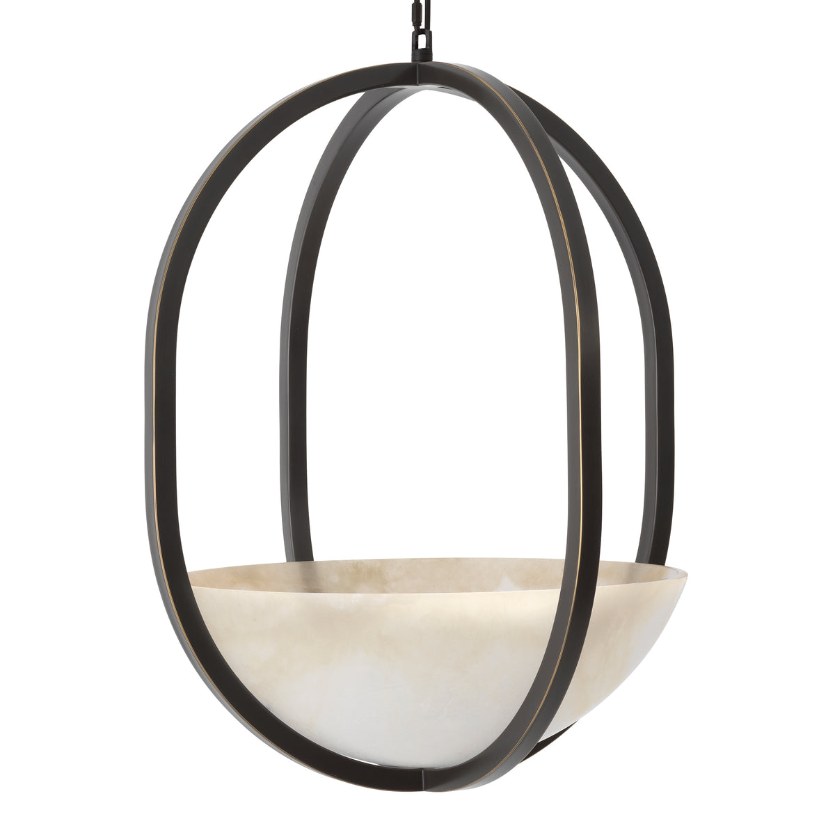 Chandelier Scapa bronze highlight finish alabaster by Eichholtz