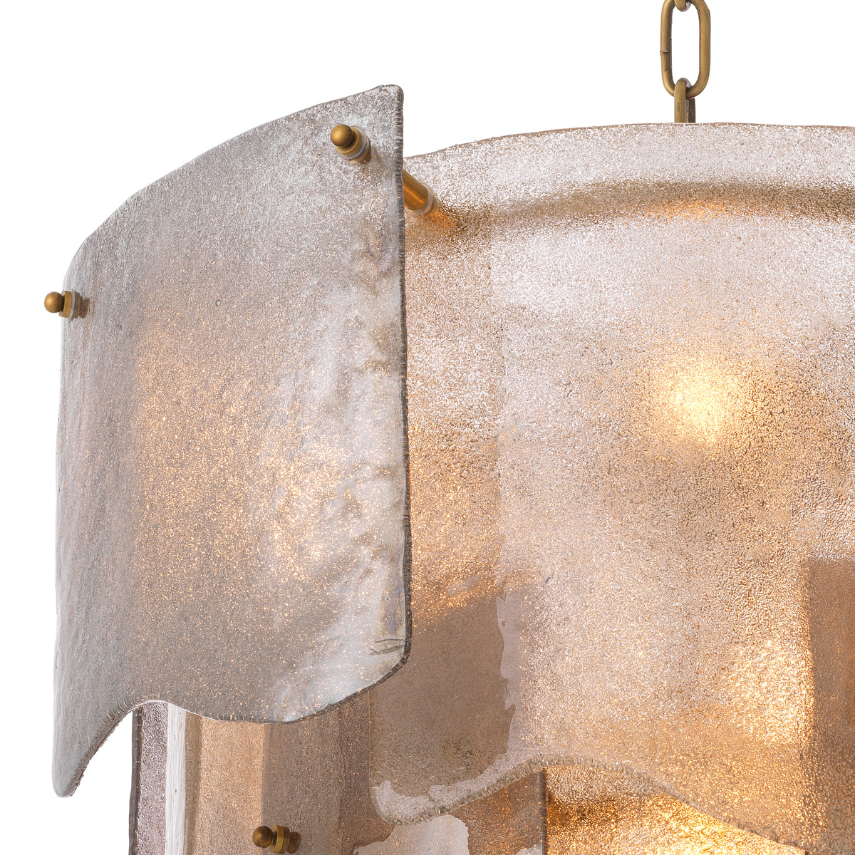 Chandelier Asinara S antique brass finish smoke glass by Eichholtz