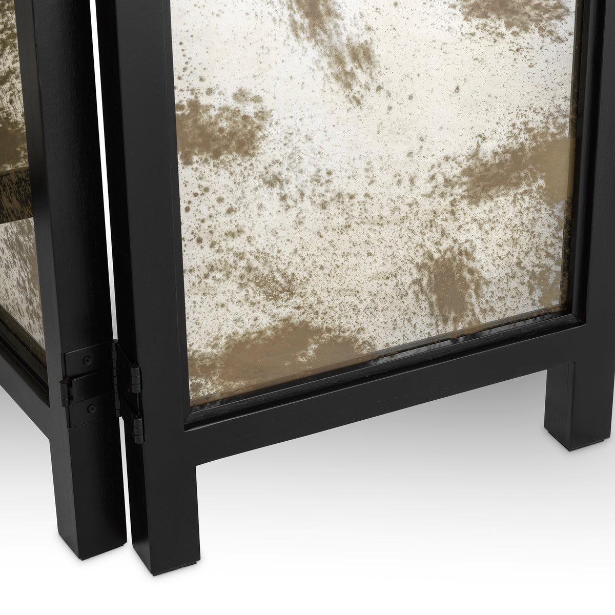 Folding Screen Jacques classic black finish antique mirror glass by Eichholtz