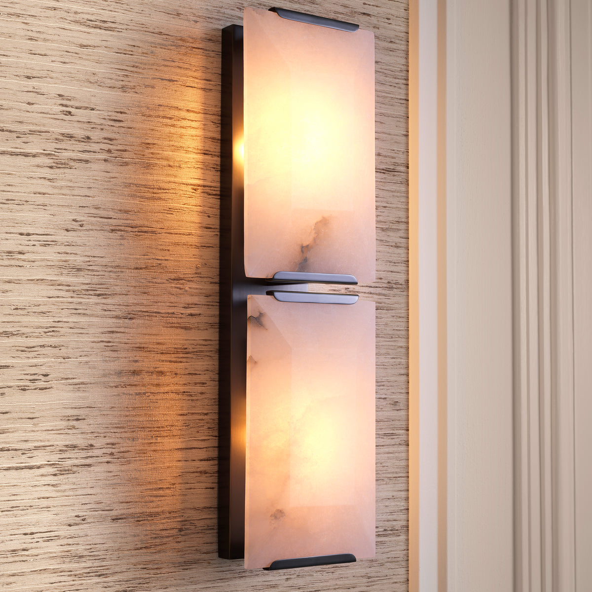 Wall Lamp Ortiz bronze highlight finish alabaster by Eichholtz