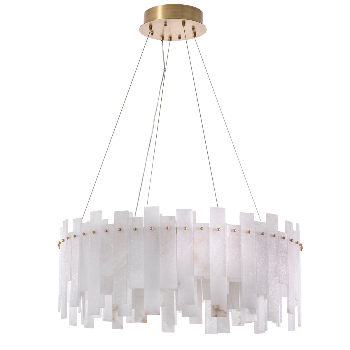 Chandelier Pizzorni antique brass finish alabaster by Eichholtz